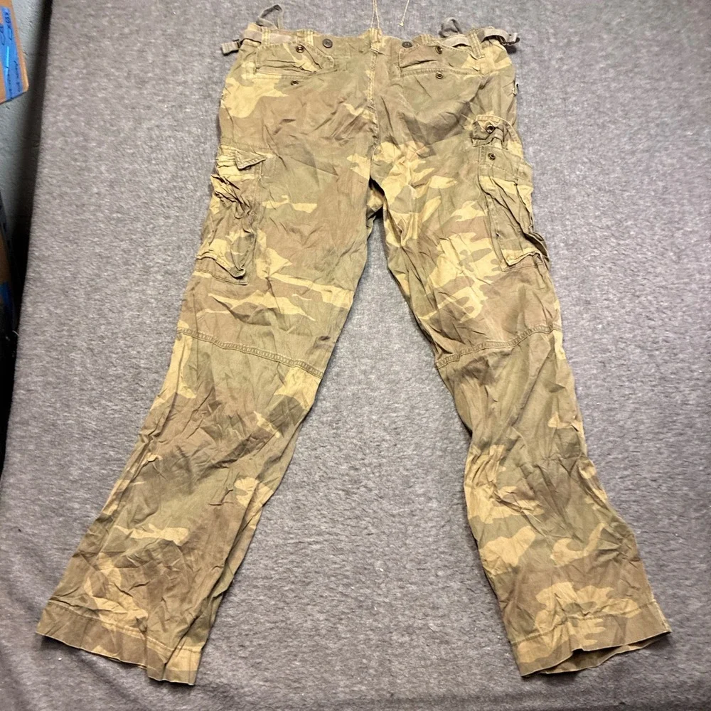 Vintage Gap Paratrooper Pants Mens 35x32 Camo 2009 Military Style Loose Straight - Picture 5 of 13